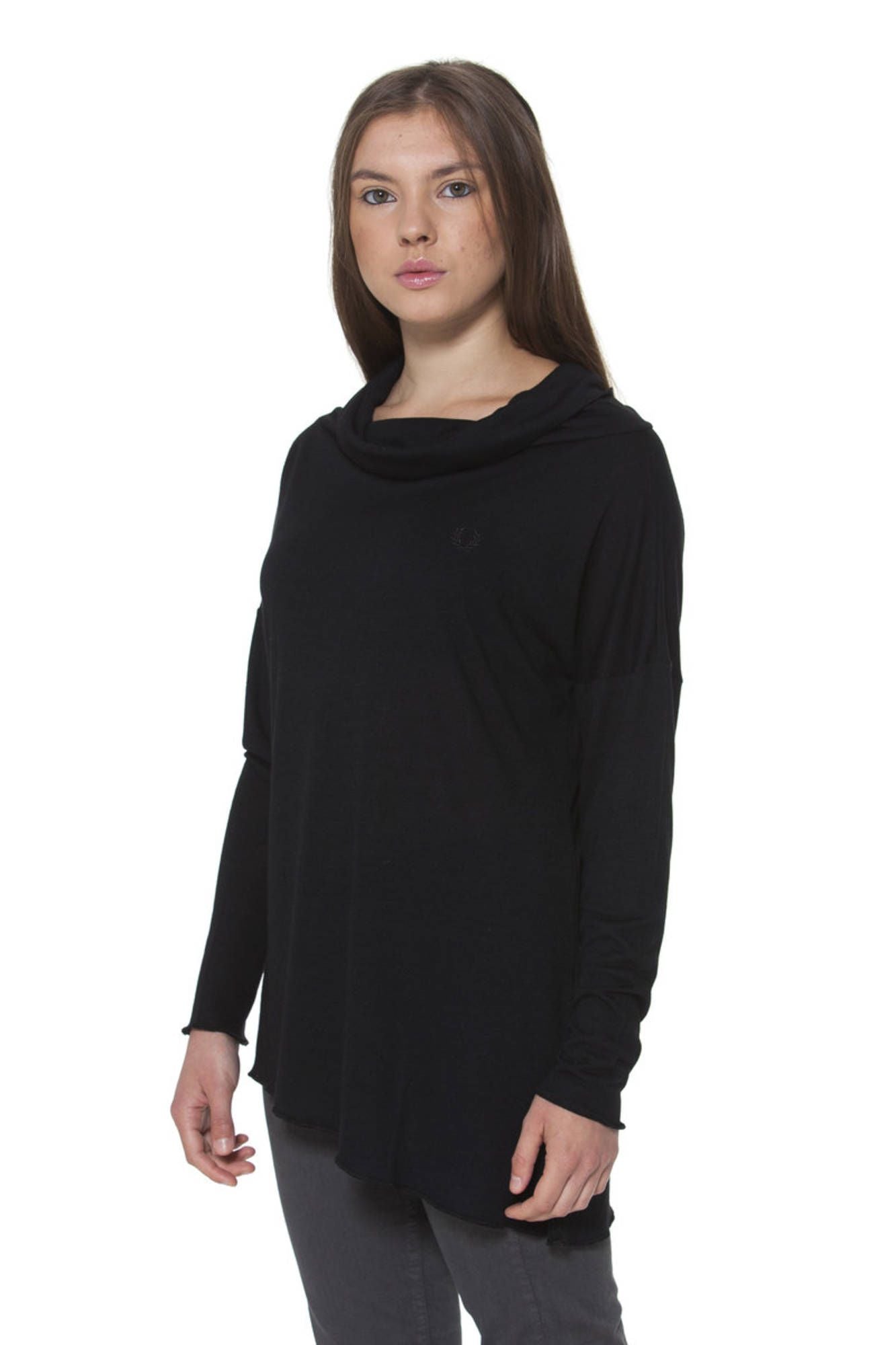 FRED PERRY T-SHIRT MANCHES LONGUES FEMME NOIR-1